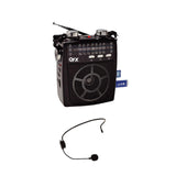 QFX Portable Pa system USB/SD and AM/FM/SW1-6 Radio 8 Band Radio- Black