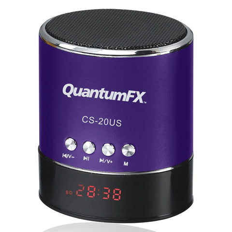 QFX Portable Multimedia Speaker with USB/MICRO SD Port and FM Radio-Purple
