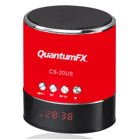 QFX Portable Multimedia Speaker with USB/MICRO SD Port and FM Radio-Red