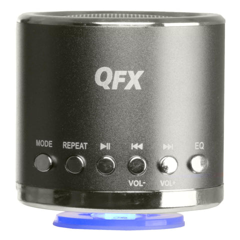 QFX Portable Multimedia Speaker with USB/MICRO SD Port and FM Radio-Charcoal