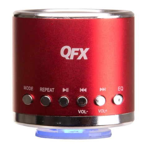 QFX Portable Multimedia Speaker with USB/MICRO SD Port and FM Radio-Red