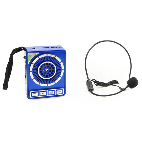 QFX Portable PA System with USB/MICRO-SD, FM Radio- Blue