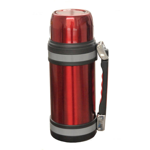 Brentwood 1.2L Vacuum S/S Bottle With Handle Red
