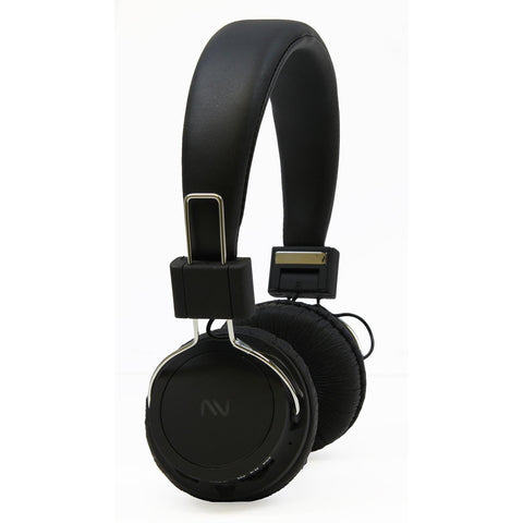 Nutek Handsfree Headphones with Microphone Built-in Rehargebale Battery- Black