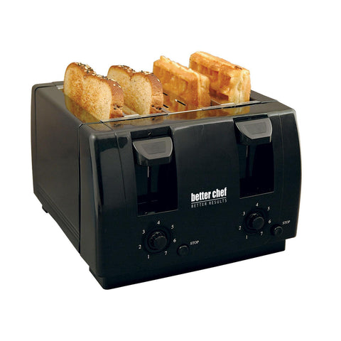 Better Chef 4 Slice Dual-Control Black Toaster