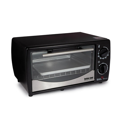 Better Chef 9 Liter Toaster Oven Broiler- Black With Stainless Steel Front