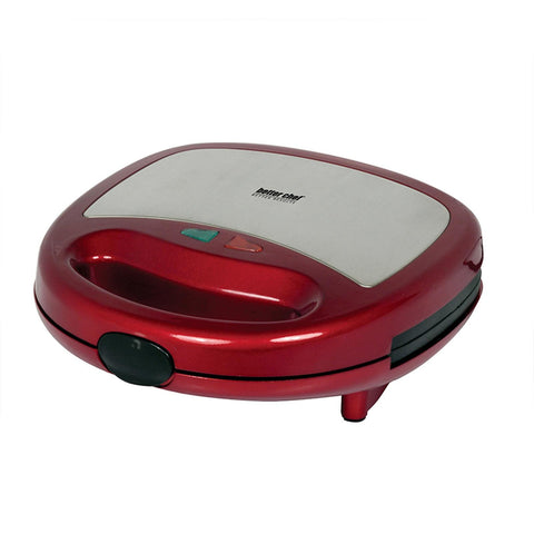 Better Chef Panini Contact Grill- Red With Stainless Steel