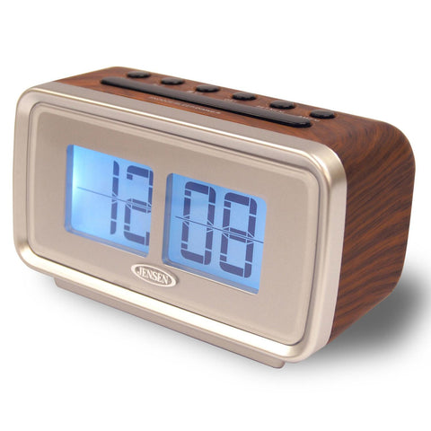 Jensen AM/FM Dual Alarm Clock with Digital Retro Flip Display