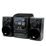 Jensen 3-Speed Stereo Turntable with 3 CD Changer and Dual Cassette Deck- Black