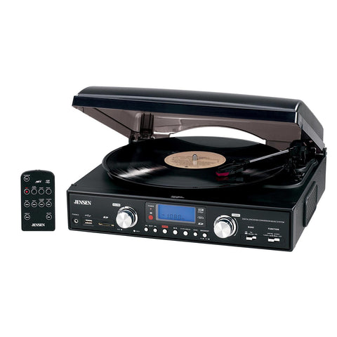 Jensen JTA460 3-Speed Stereo Turntable with MP3 Encoding System and AM/FM Stereo Radio