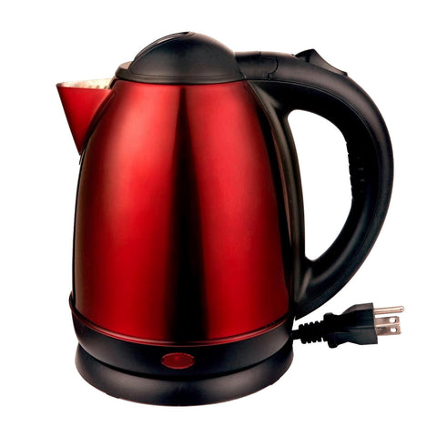 Brentwood 1.5 L Stainless Steel Electric Cordless Tea Kettle1000W (Red)