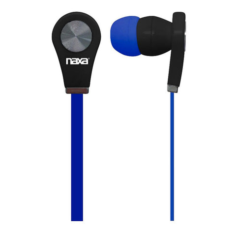 Naxa  Isolation Earphones with Flat-Ribbon Cable-Blue