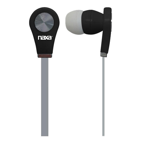 Naxa  Isolation Earphones with Flat-Ribbon Cable-Grey