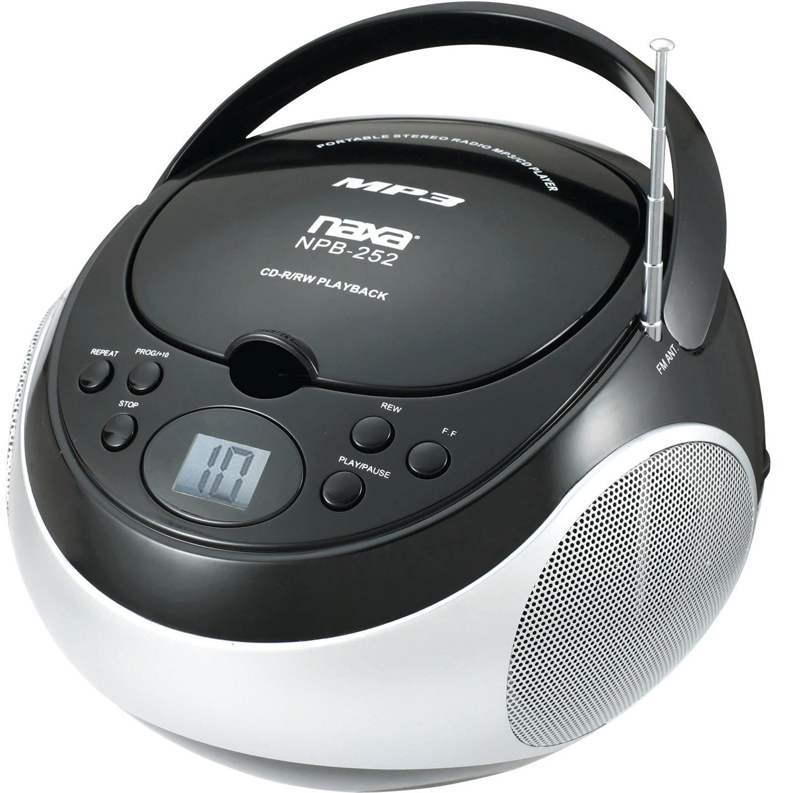 Axess Portable FM Radio Bluetooth CD MP3 USB SD Player Boombox PBBT2702