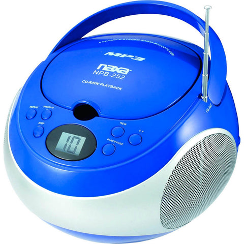Naxa Portable MP3/CD Player with AM/FM Stereo Radio- Blue