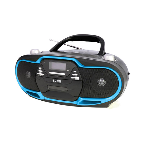 Naxa NPB-257 Portable MP3/CD Player, AM/FM Stereo Radio &amp; USB Input- Blue