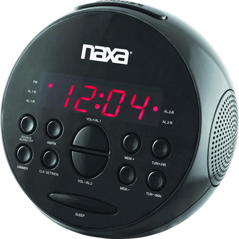 Naxa PLL Digital Alarm Clock with AM/FM Radio &amp; Snooze