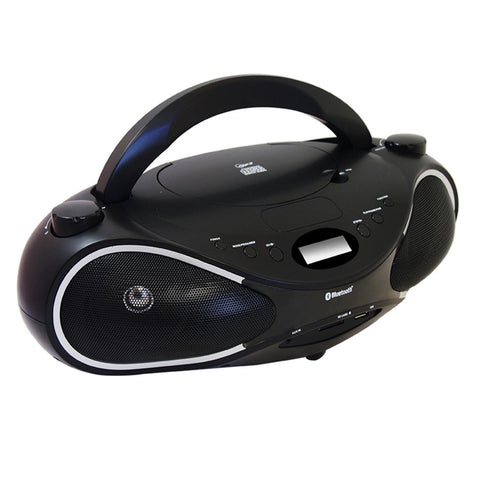 Axess Portable Bluetooth Boombox with 3.5mm MP3/CD/USB/SD/MMC Card Slot input Player with Text Display,FM Stereo