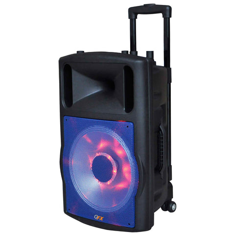 QFX  Battery Powered Bluetooth PA Speaker LED Light- Black