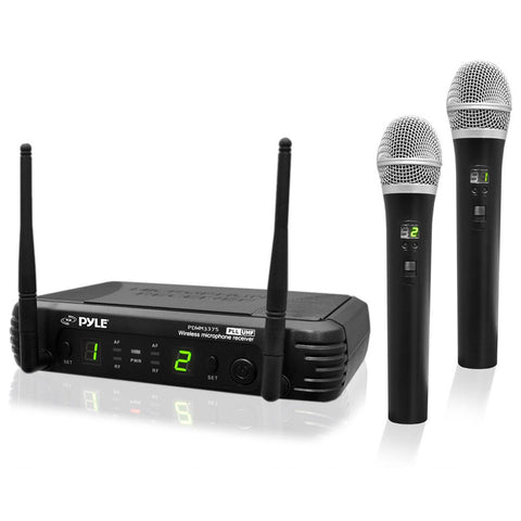 Pyle Premier Series Professional 2-Channel UHF Wireless Handheld Microphone System with Selectable Frequencies