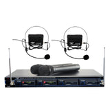 Pyle PDWM4300 4 Mic VHF Wireless Rack Mount Microphone System