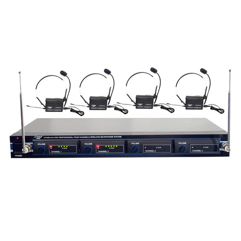 PDWM4400 Rack Mount 4 Mic VHF Rack Mount Wireless Lavalie/ Headset System