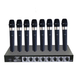 Pyle PDWM8400 8 Mic Professional Handheld VHF Wireless Microphone System