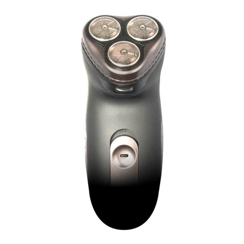 3-Head Rotary Rechargeable Cordless Shaver Contours to Face Chin and Jaw