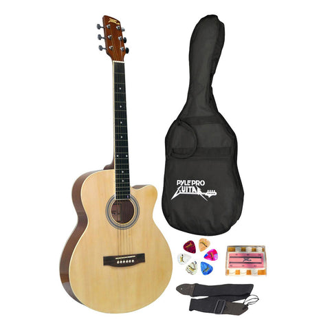 Pyle 39'' Inch Beginner Jammer, Acoustic Guitar with Carrying Case and Accessories