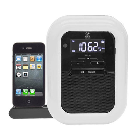 Pyle Clock Radio iPod/iPhone Docking Station w/FM Receiver &amp; Dual Alarm Clock