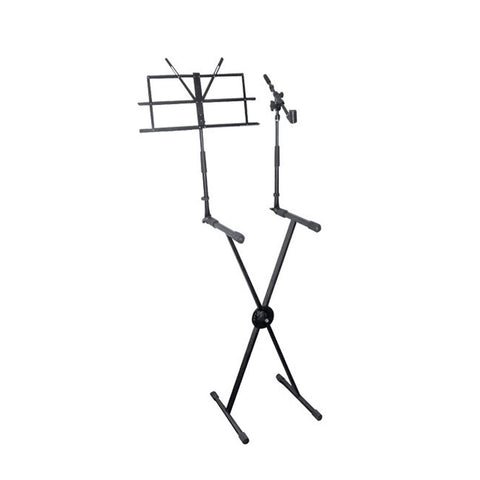 Pyle Keyboard Stand with Music Stand and Microphone Boom