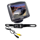 Pyle PLCM36 3.5'' Slim TFT LCD Universal Mount Monitor w/ License Plate Mount Rearview Night Vision Backup Camera