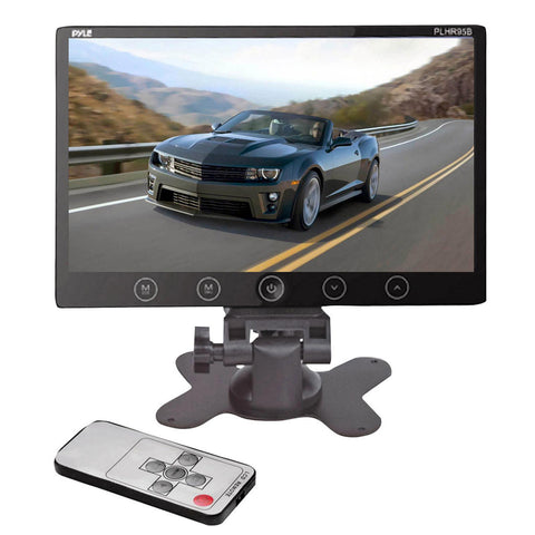 Pyle 9.2'' Hi-Res Widescreen Headrest Monitor, Stand &amp; Shroud - w/RCA Connectors &amp; Remote Control (Black Color)