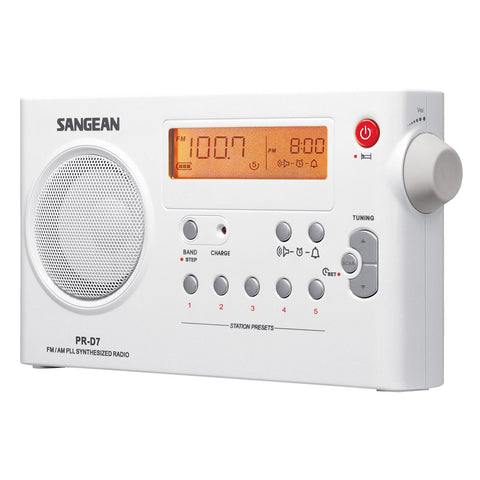 Sangean FM / AM Compact Digital Tuning Portable Receiver- White