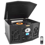 Pyle Retro Vintage Turntable with iPod Player CD/MP3and More-Black