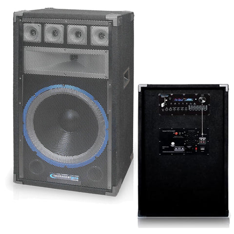 Carpeted 15'' Five way Active Loudspeaker with USB, mp3 Inputs &amp; Bluetooth Compatibility