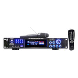 Pyle 1000 Watts Hybrid Pre-Amplifier with AM-FM Tuner/USB/Dual Wireless Mic