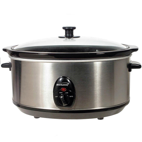 Brentwood 6.5 Quart Slow Cooker Stainless Steel