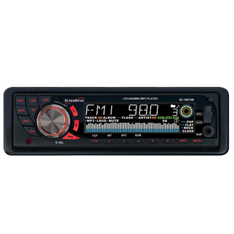 Supersonic Mp3/Cd Receiver With Am/Fm Radio, Usb/Sd Inputs, Aux In &amp; Detachable Panel