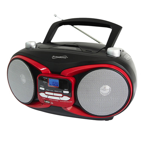 Supersonic Portable Mp3/Cd Player With Usb/Aux Input &amp; Am/Fm Radio
