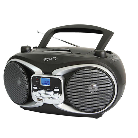 Supersonic Portable Audio System MP3/CD Player with USB/AUX Inputs &amp; AM/FM Radio