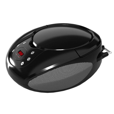 Supersonic Portable CD Player with AUX Input and AM/FM Radio-Black