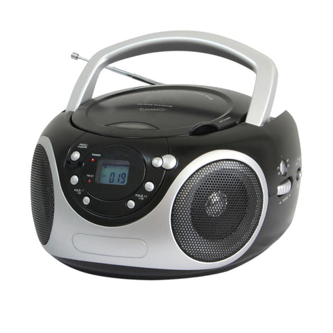 Supersonic MP3 Portable MP3/CD Player with AM/FM Radio- Black