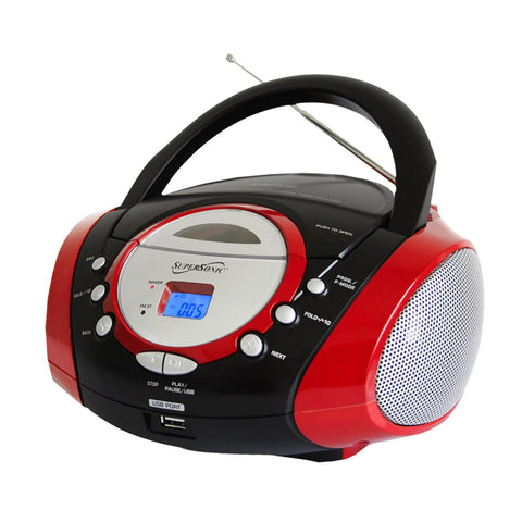 Supersonic Portable Mp3/Cd Player With Usb/Aux Input &amp; Am/Fm Radio
