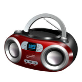 Portable Bluetooth Audio System-Black MP3/CDPlayer-Red