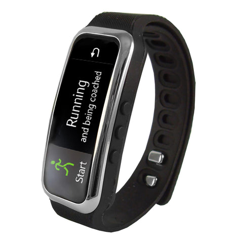 Supersonic 0.91" Fitness Wristband With Bluetooth Pedometer, Calorie Counter and More-Black