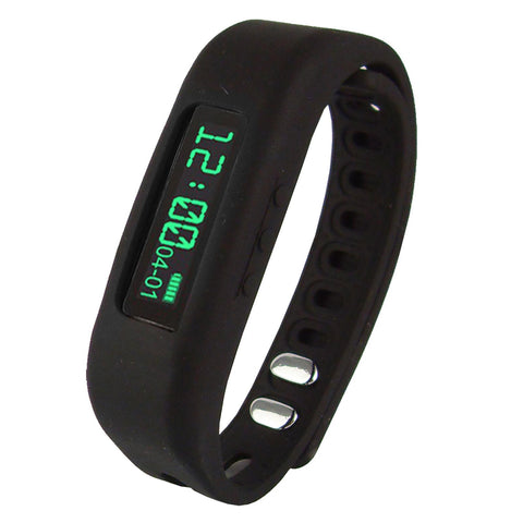 Supersonic 0.91" Fitness Wristband With Bluetooth Pedometer, Calorie Counter and More-Black