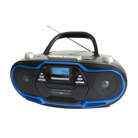 Supersonic Portable MP3/CD Player with USB/AUX Inputs, Cassette Recorder &amp; AM/FM Radio