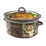 Crock Pot Slow Cooker- Rare Owl Pattern On Oval Pot 4Qt