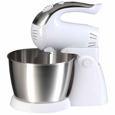 Brentwood 5-Speed Stand Mixer Stainless Steel Bowl 200W White